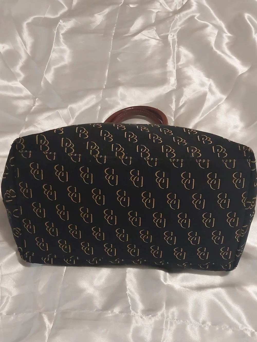 Dooney & Bourke Vintage Monogram Satchel Handbag in Black and Brown
